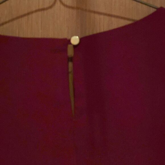 Liz Claiborne career sleeveless blouse size L color burgundy wine - Picture 4 of 8